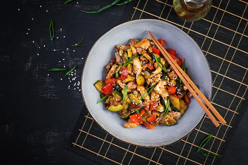 Keto kung pao chicken, high protein low calorie meal