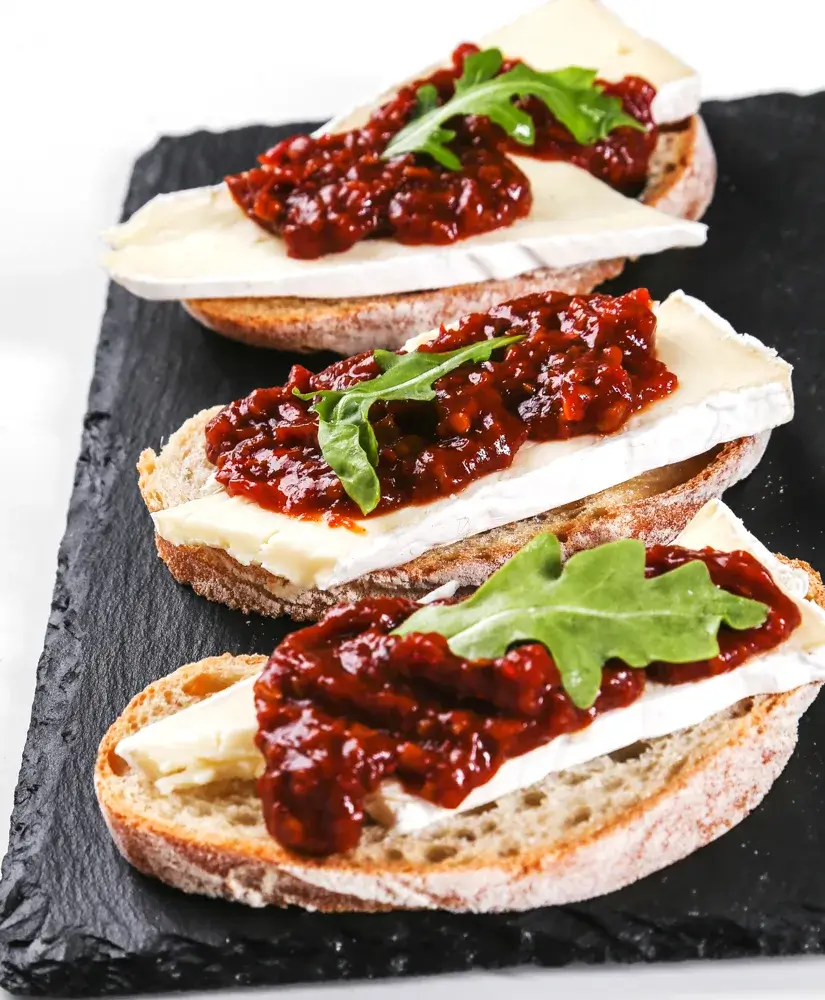 Roasted red peppers on toast