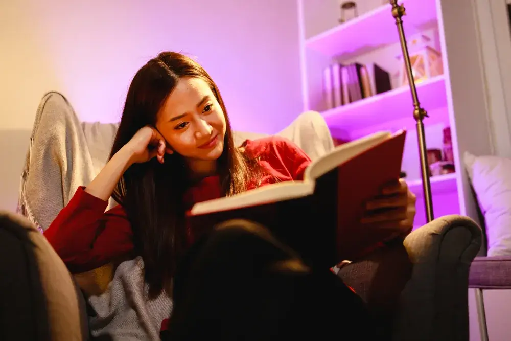 Reading a personal development book