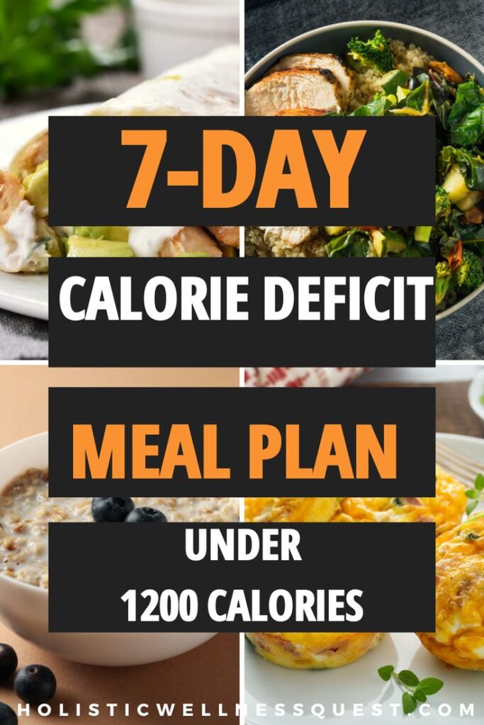 7-Day Calorie Deficit Meal Plan (Under 1200 Calories)