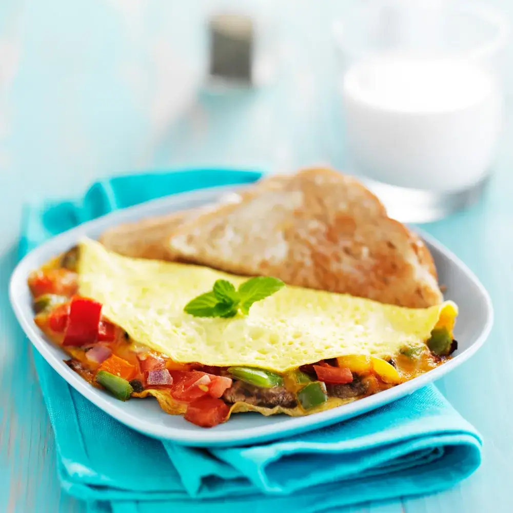Veggie Omelet and Toast 