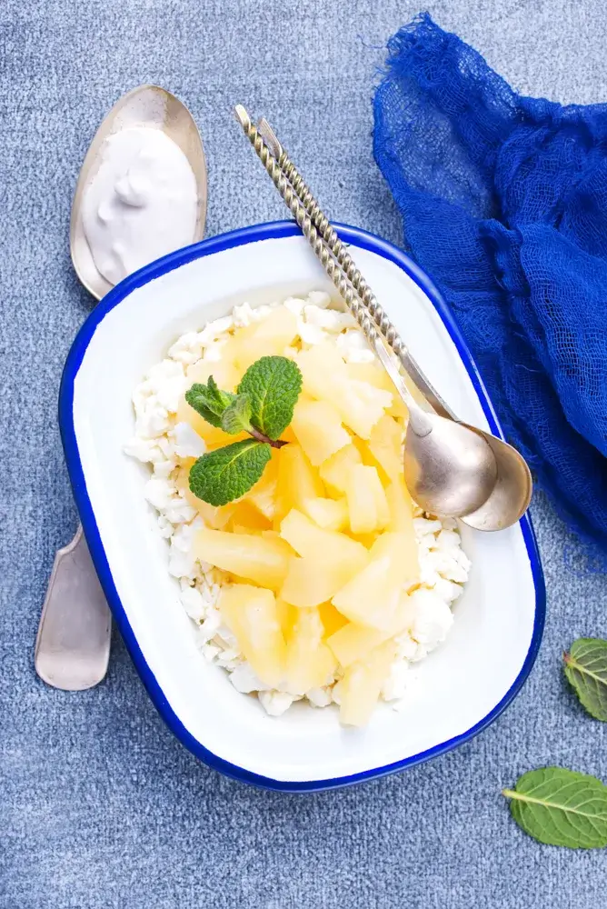 Cottage Cheese and pineapple chunk bowl