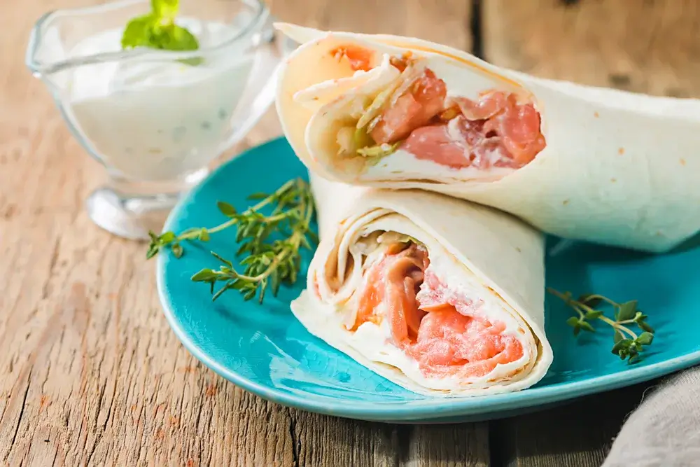Smoked salmon wrap