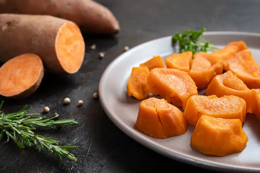 Sweet potatoes, a high fiber carb