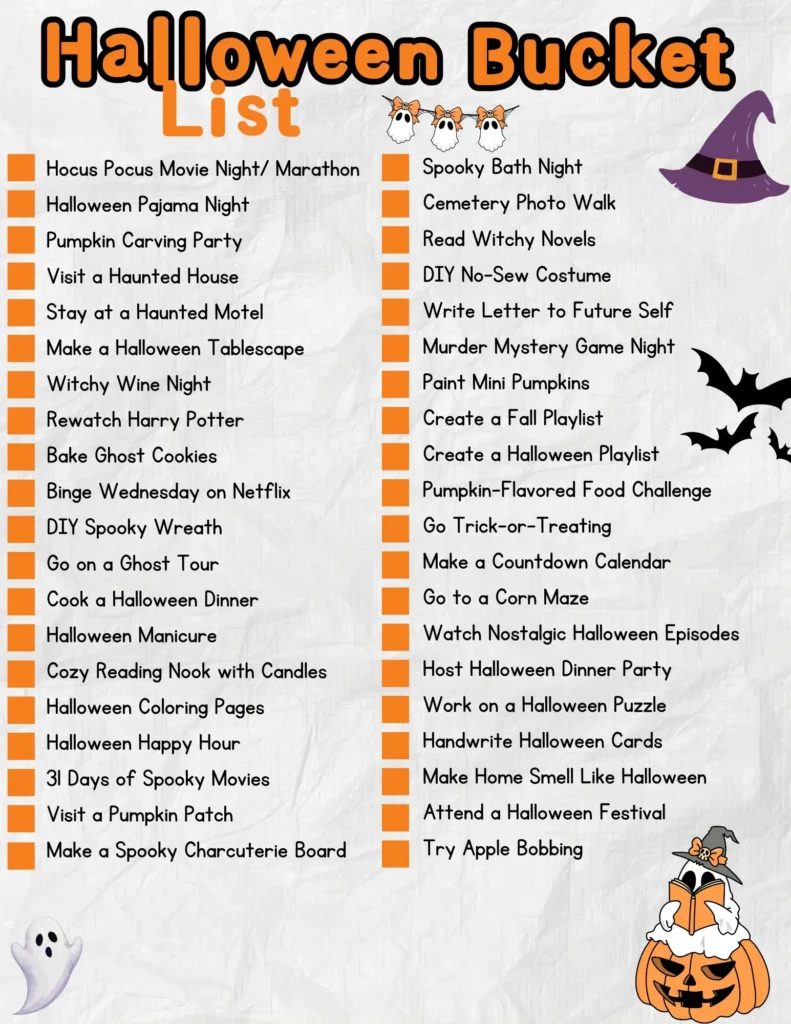 Halloween Bucket List