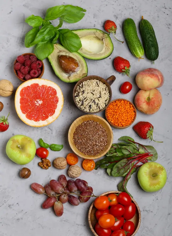 Clean eating focusing on whole foods