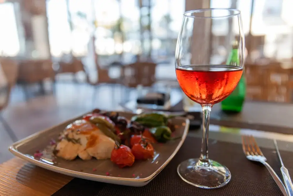 Dinner at a restaurant.