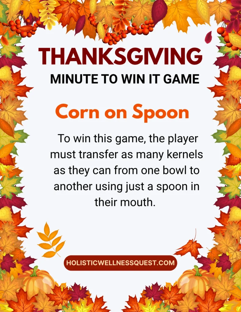Thanksgiving Minute to Win it Game (Corn on the Spon to Bowlcup)