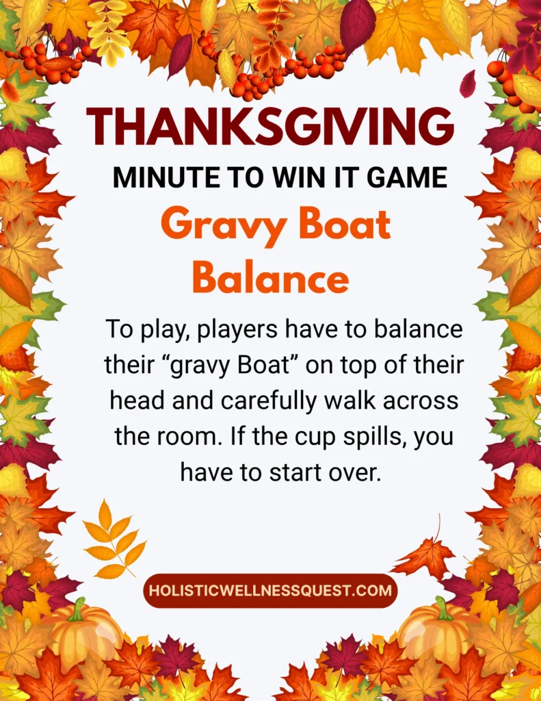 Thanksgiving Minute to Win it Game (Gravy Boat Balance)