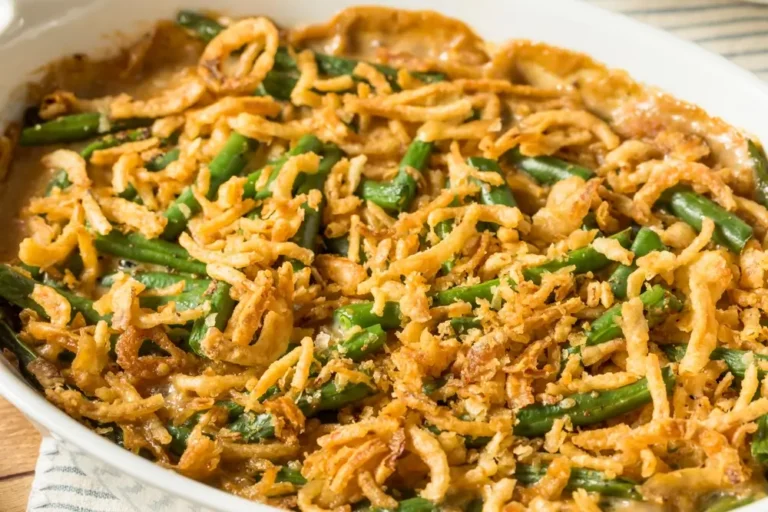Classic Green Bean Casserole with Crispy Fried Onions, Thanksgiving side dishes
