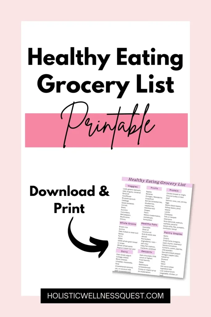 Healthy eaing grocery list