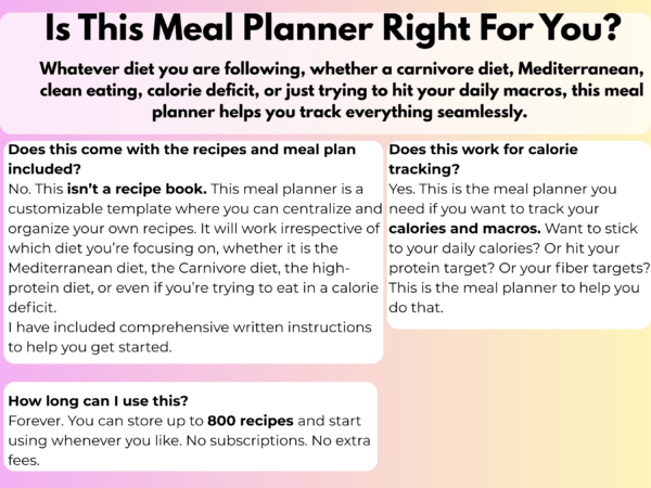Meal planner spreadsheet- Is this meal planner right for you?