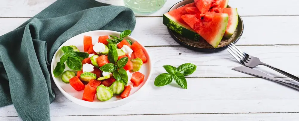 Cucumber and Watermelon salad. 