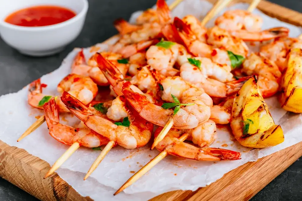 Grilled shrimp skewers