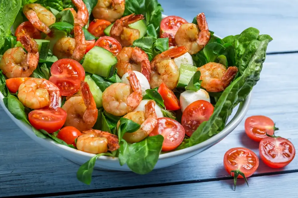 Grilled shrimp salad