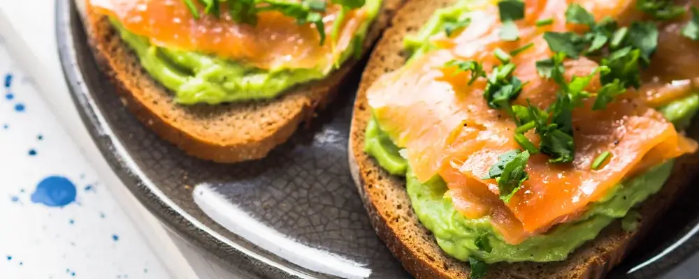 Smoked salmon on whole-grain toast