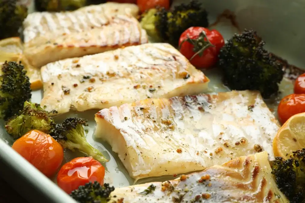 Baked halibut