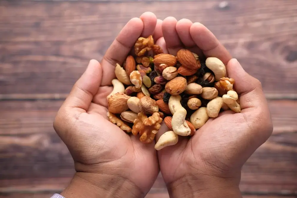 A handful of mixed nuts