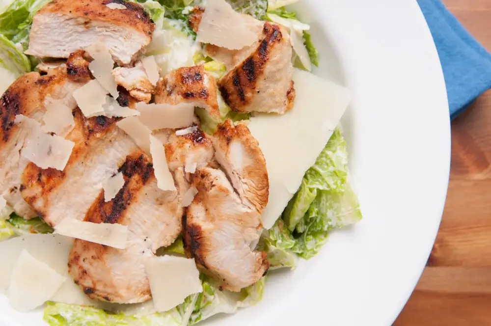 Grilled chicken caesar salad